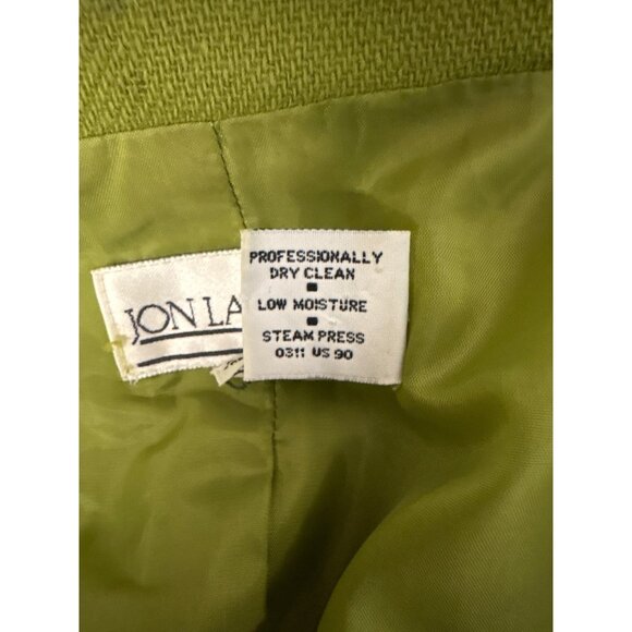 Vintage Wool Jon Lawrence Lime Green Oversized Blazer Coat 20w Tall Plus - Picture 12 of 13